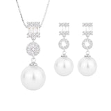 Gold-Plated Fritillaria Pearl Diamond Pendant