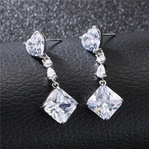 Japanese and Korean Peach Heart Zircon Earrings