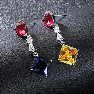Japanese and Korean Peach Heart Zircon Earrings