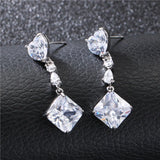 Japanese and Korean Peach Heart Zircon Earrings