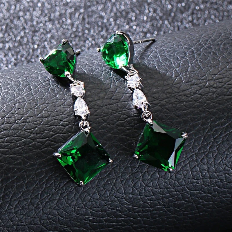 Japanese and Korean Peach Heart Zircon Earrings