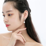 Japanese Red Pearl Pendant with High-Grade Zirconium Heart, Micro Set