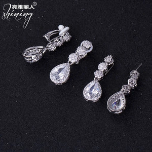 Japanese Royal Zircon Fairy 925 Silver Crystal Earrings