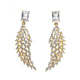 Japanese Rose Zircon Tassel Earrings for Women