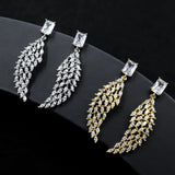 Japanese Rose Zircon Tassel Earrings for Women