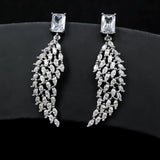 Japanese Rose Zircon Tassel Earrings for Women