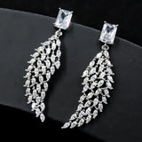 Japanese Rose Zircon Tassel Earrings for Women