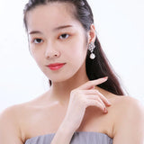 Japanese Style 925 Silver Pearl Pendant with Zircon Leaf Design