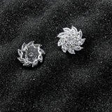 Small Zircon Micro Set Earrings 925 Silver Needle for Women