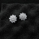 Small Zircon Micro Set Earrings 925 Silver Needle for Women