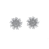 Small Zircon Micro Set Earrings 925 Silver Needle for Women
