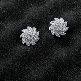Small Zircon Micro Set Earrings 925 Silver Needle for Women
