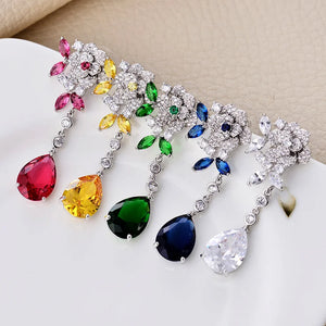 Zircon Goldfish Bridal Wedding Earrings Girls Jewelry