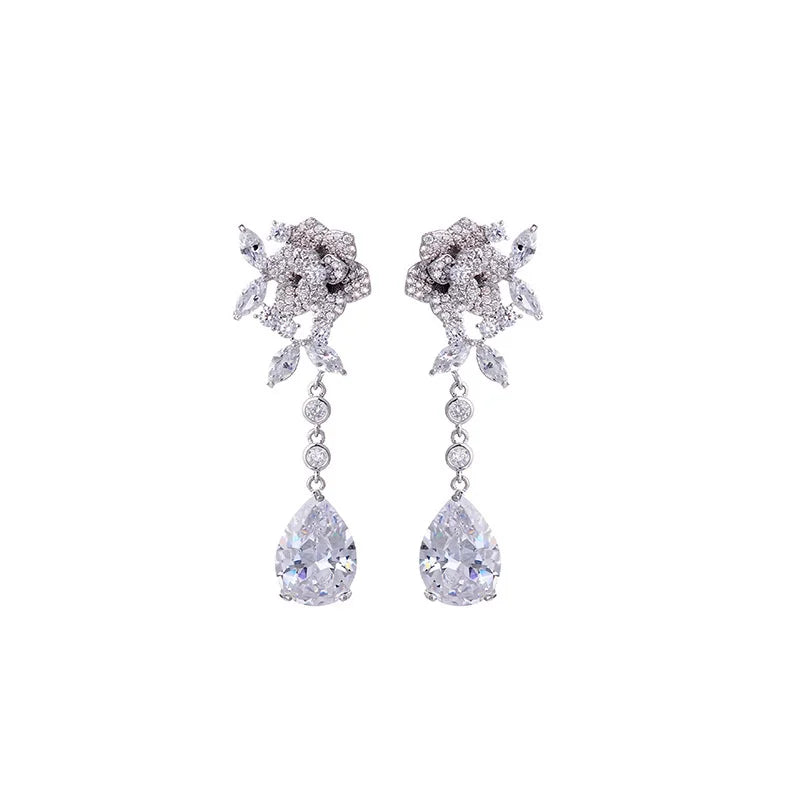 Zircon Goldfish Bridal Wedding Earrings Girls Jewelry