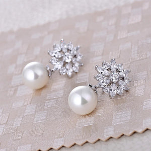 Liangya Beauty Zircon Pearl Earrings