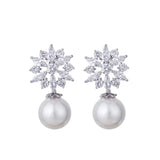 Liangya Beauty Zircon Pearl Earrings