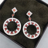 Liangya Beauty Micro Zircon Earrings 925 Silver Wedding Dinner