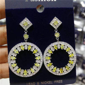Liangya Beauty Micro Zircon Earrings 925 Silver Wedding Dinner