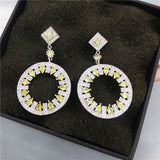 Liangya Beauty Micro Zircon Earrings 925 Silver Wedding Dinner