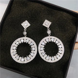 Liangya Beauty Micro Zircon Earrings 925 Silver Wedding Dinner