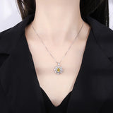 Natural Amethyst Pendant Sparkle Diamond Necklace