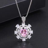 Natural Amethyst Pendant Sparkle Diamond Necklace