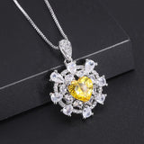 Natural Amethyst Pendant Sparkle Diamond Necklace