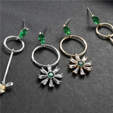 Asymmetric fairy Japanese small fresh silver needle Earrings