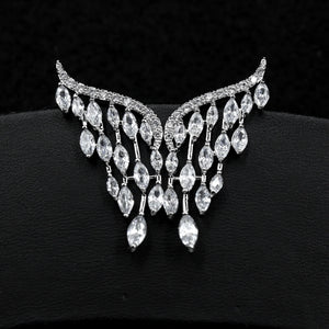Angel Wing Diamond Necklace with Zirco