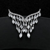 Angel Wing Diamond Necklace with Zirco