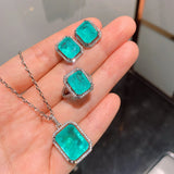 Elegant Jewelry Set with Wind Simulation Palaiba Ring Earrings Necklace