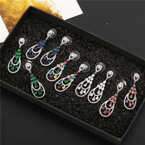 Shining Zircon Drop Earrings for Evening Dress