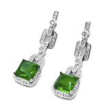 Colorful Zircon Tassel Earrings with Diamonds