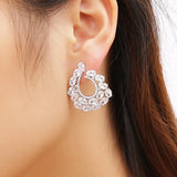 925 Silver Zircon Earrings, Personalized Flower Female Ins
