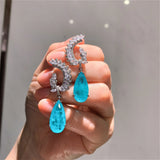Sky Fangzhen Big Water Drop Jewelry Set Earrings Pendant Main Stone 15 * 25