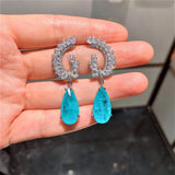 Sky Fangzhen Big Water Drop Jewelry Set Earrings Pendant Main Stone 15 * 25