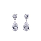 Water Drop Zircon Earrings S925 Silver Needle Ins Wind