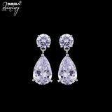 Water Drop Zircon Earrings S925 Silver Needle Ins Wind