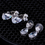 Water Drop Zircon Earrings S925 Silver Needle Ins Wind
