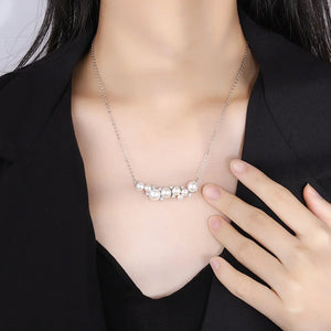 Natural Fritillaria Pendant Pearl Necklace