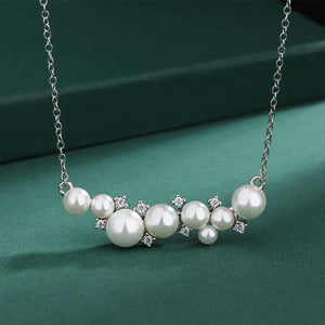 Natural Fritillaria Pendant Pearl Necklace