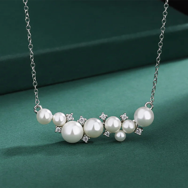 Natural Fritillaria Pendant Pearl Necklace