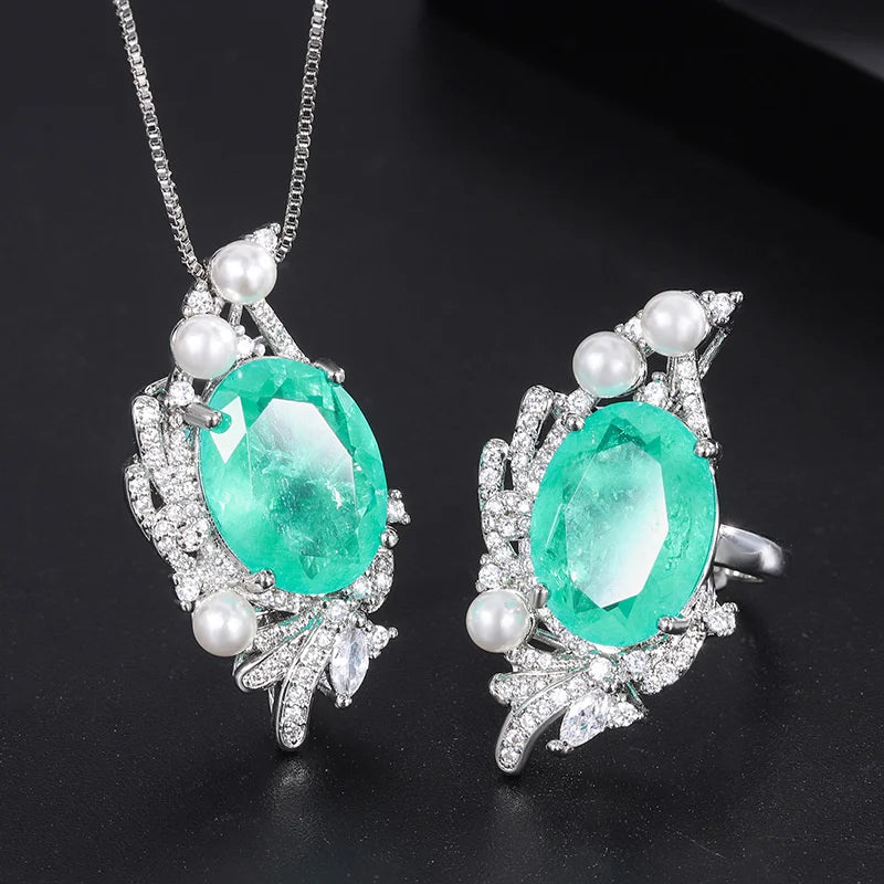 Classic Colorful Treasure Simulation Palai Ring Pendant Batch