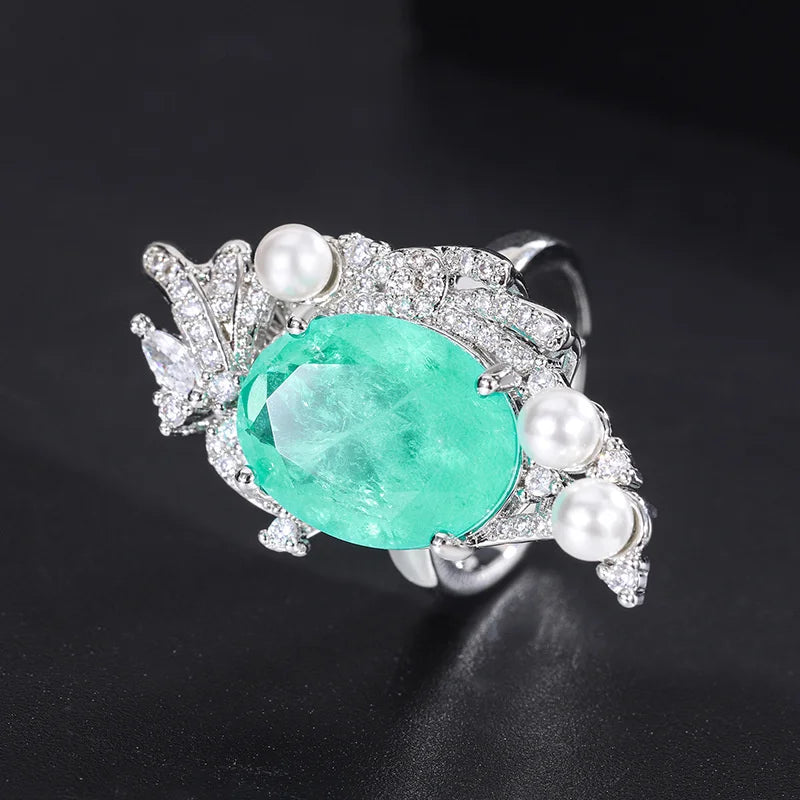 Classic Colorful Treasure Simulation Palai Ring Pendant Batch