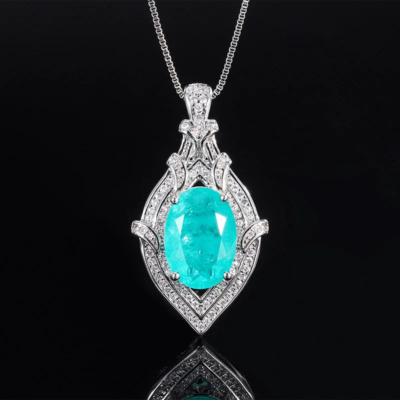 Noble Red Corundum Necklace with Emerald Pendant