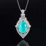 Noble Red Corundum Necklace with Emerald Pendant