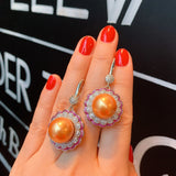 Australian Shell Bead Yellow Earrings