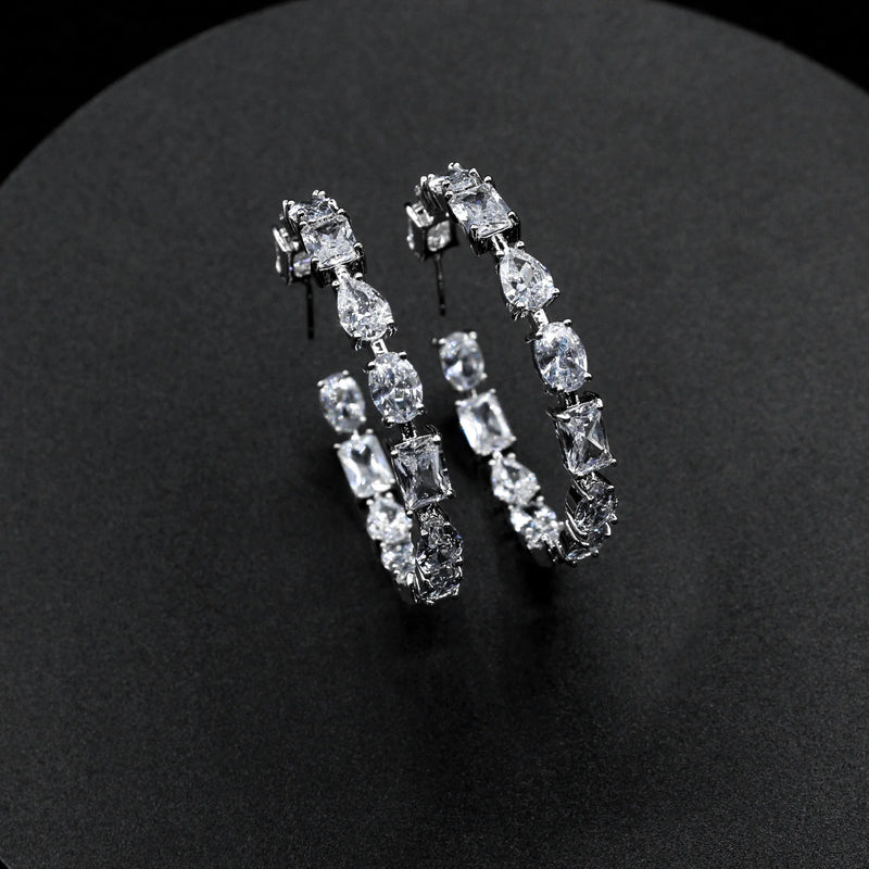 KVK Ring Zircon 925 Silver Earrings