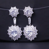 925 Silver Heart-shaped Zircon Short Earrings