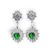 925 Silver Heart-shaped Zircon Short Earrings